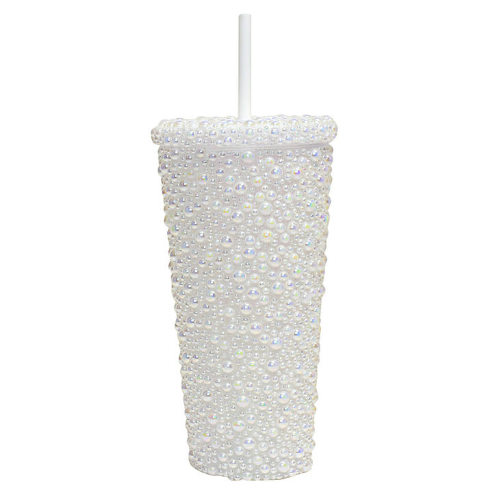 Business Gifts  Festivals Luxury  BPA Free  Glitter Plastic Studs Straw tumbler with Bling Rhinestone FDA Certified Unisex