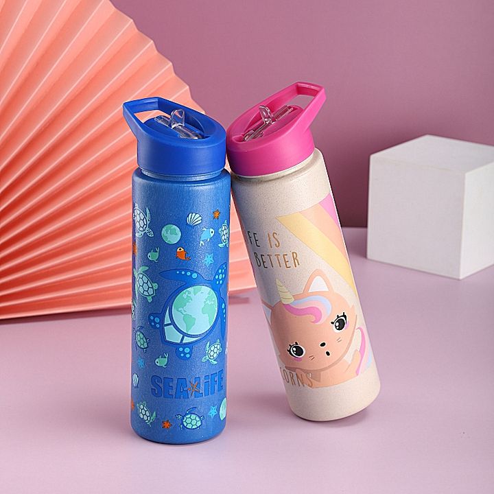 China factory wholesale Eco-friendly drinkware Reusable biodegradable wheat-straw plastic water bottle with portable handle OEM Wholesale Outlet