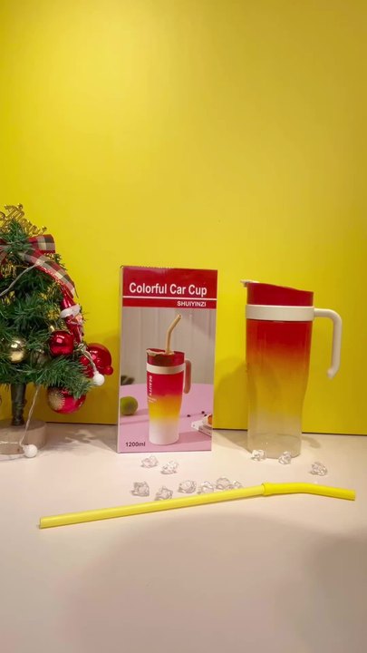China suppliers OEM durable gradient tumbler 40OZ/1200ML Large Capacity colorful car cup with handle and silicone nozzle Discount Wholesale