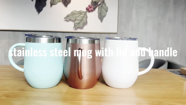 Coffee Mugs Cup Double Wall Wine Tumbler with Lid Egg Shape Stainless Steel CLASSIC Sustainable Vacuum Insulated Travel 14oz Factory-Owned Wholesale Bulk Orders