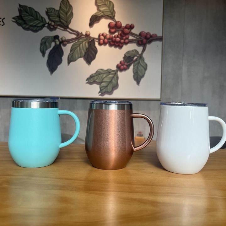Coffee Mugs Cup Double Wall Wine Tumbler with Lid Egg Shape Stainless Steel CLASSIC Sustainable Vacuum Insulated Travel 14oz Factory-Owned Wholesale Bulk Orders