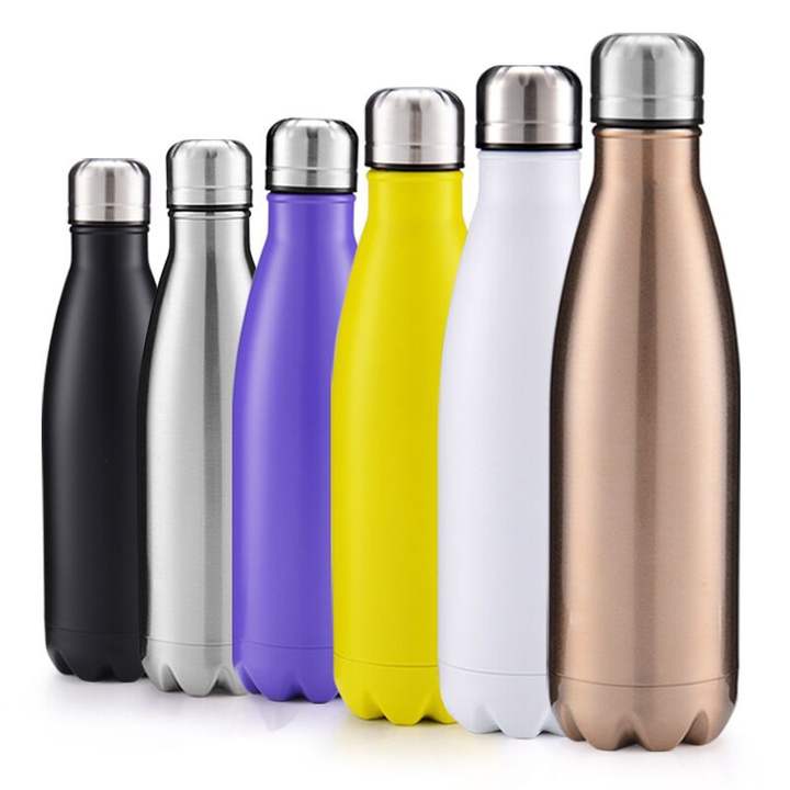 Cola Shape Double Wall Vacuum Seal Metal Custom Thermos Gym Sport Drink Bottle Stainless Steel Insulated Water Bottles