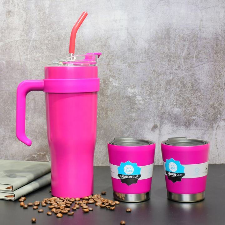 Cup Holder Friendly customized OEM/ODM 40oz/1200ml coffee tumbler water cup stainless steel travel mug with 2 cups Wholesale Distribution Center Customization