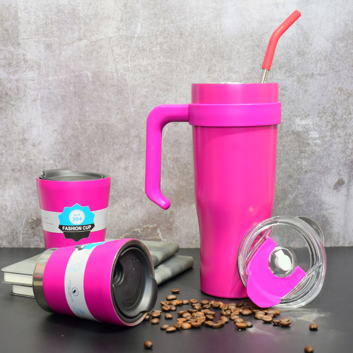 Cup Holder Friendly customized OEM/ODM 40oz/1200ml coffee tumbler water cup stainless steel travel mug with 2 cups Wholesale Distribution Center Customization