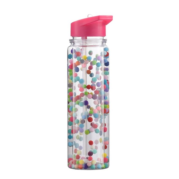 Custom Best Seller Glitter Fashion Straw Style Insulated Water Bottles Plastic For Festivals Double Wall Water Bottle Manufacturing Plant