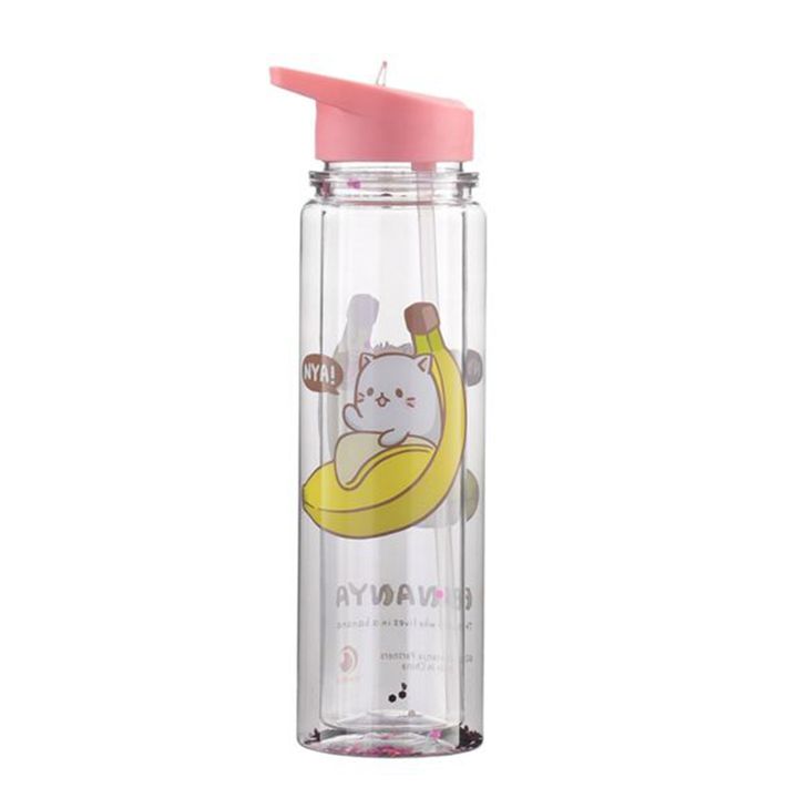 Custom Best Seller Glitter Fashion Straw Style Insulated Water Bottles Plastic For Festivals Double Wall Water Bottle Manufacturing Plant