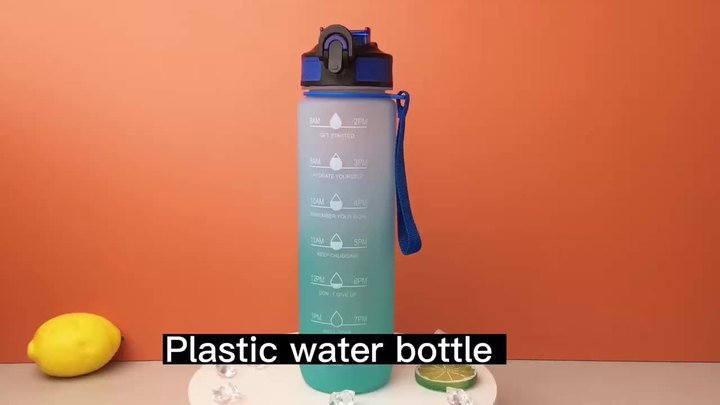 Custom Gradual Color Plastic Pp Sports 1L Water Bottle Bpa Free Water Bottles With Gym