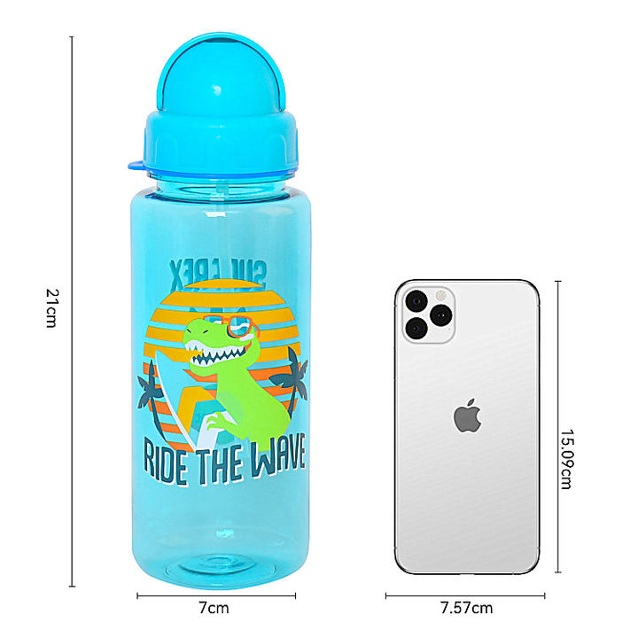 Custom Logo 450ml BPA-Free Silicone Kids Water Bottle with Straw Eco-Friendly Cartoon Printed Leakproof Packaging SK Drinkware Mass Wholesale Custom Solutions