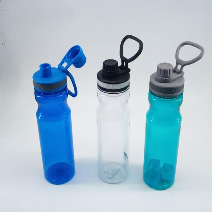 Custom Logo Clear Water Bottles Bpa Free Water Containers Gym Plastic Portable Sport Water Bottles With Handle Lid Discount Wholesale
