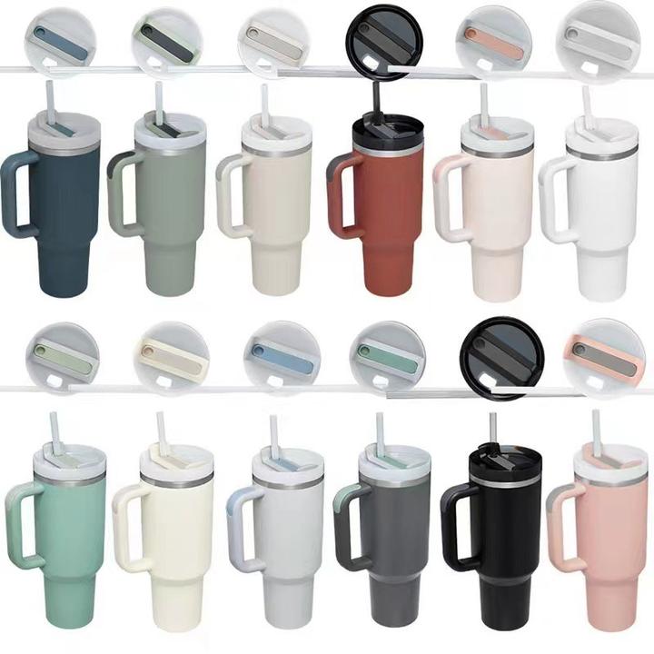 Custom Logo Travels Car Cups Insulated Beer Coffee Mug 40 Oz Tumblers Mugs Drinkware with Handle Stainless Steel Modern with Lid Rapid Production Solutions Wholesale