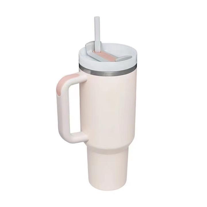 Custom Logo Travels Car Cups Insulated Beer Coffee Mug 40 Oz Tumblers Mugs Drinkware with Handle Stainless Steel Modern with Lid Rapid Production Solutions Wholesale
