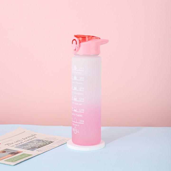 Custom logo Bpa Free 1000ml gradient color plastic sport Gym Motivational water bottles with time marker and silicone straw Industrial Wholesale Pricing Wholesale