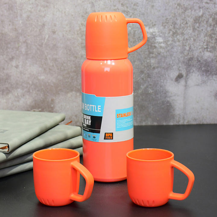 Custom logo Double Wall Colorful Sport travel camping outdoor Thermos Vacuum Flask Set Stainless Steel Vacuum Flask Contract Manufacturing
