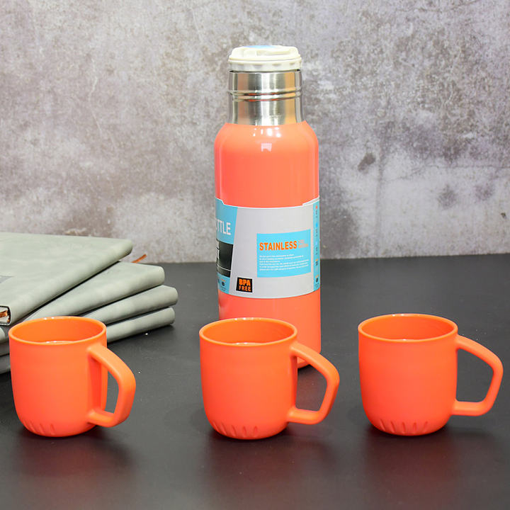 Custom logo Double Wall Colorful Sport travel camping outdoor Thermos Vacuum Flask Set Stainless Steel Vacuum Flask Contract Manufacturing