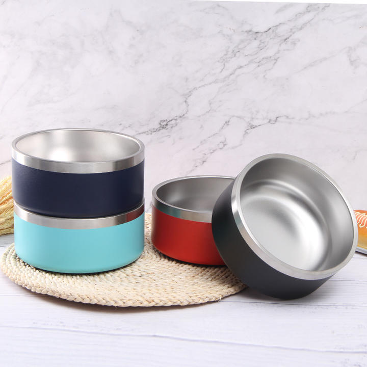Custom logo metal dog bowl sublimation Stainless Steel  dog cat Food Feeder bowl dispenser Wholesale Trade Supplier