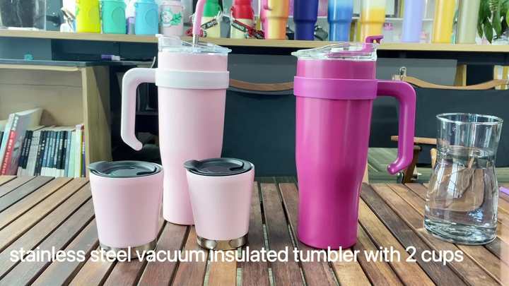 Customizable Logo Keep warm and cold 40oz/1200ml  Outdoor stainless steel travel tumbler with 2 cups ODM Manufacturing Efficiency