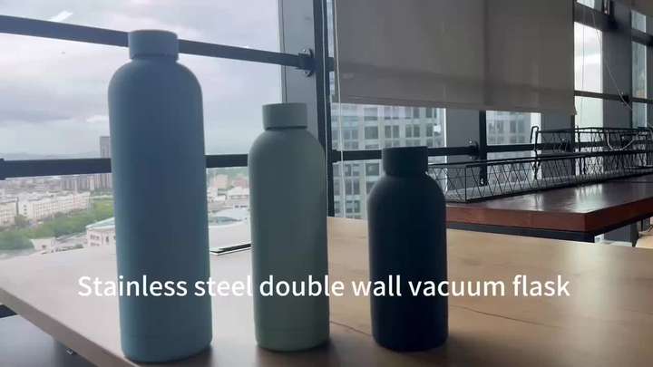 Customize 350ml/500ml/700ml   Leak-proof BPA Free Double Wall Rubber paint Stainless Steel Thermos Water Bottles Vaccum Flask Manufacturing & Supply Trade