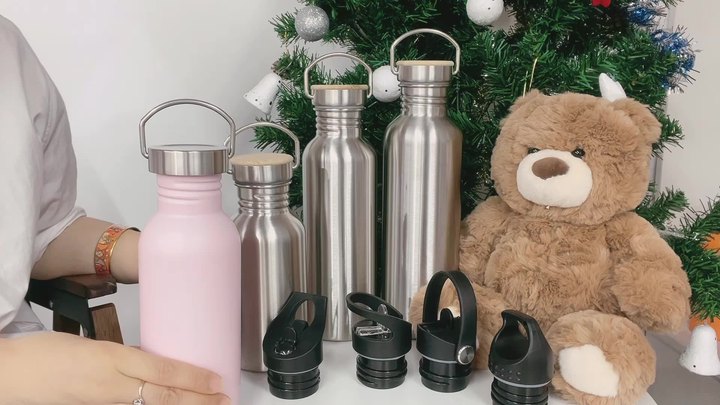 Customized 0.35L/0.5L/0.6L/0.75L/1L Portable Stainless Steel Vacuum Flask with Classic Metal Bamboo Lid Durable for Camping