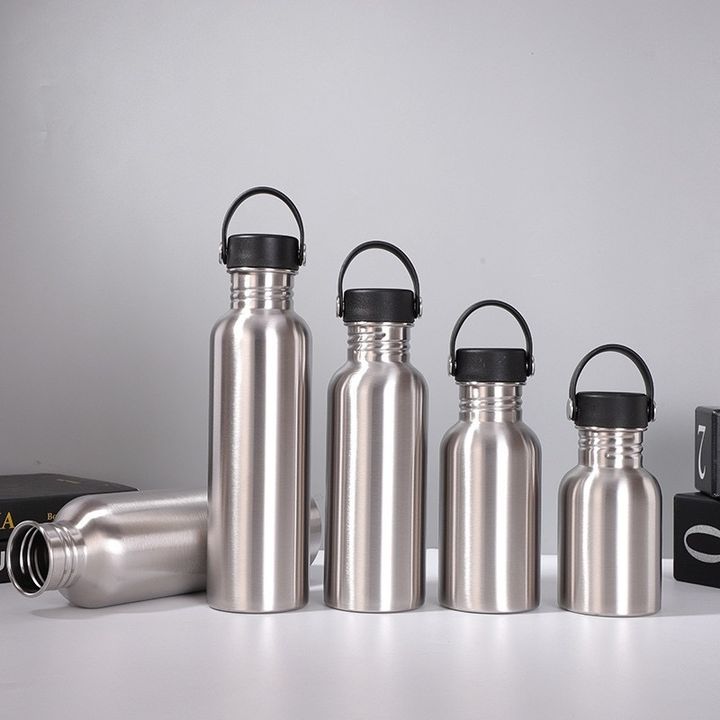 Customized 0.35L/0.5L/0.6L/0.75L/1L Portable Stainless Steel Vacuum Flask with Classic Metal Bamboo Lid Durable for Camping