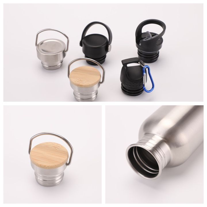 Customized 0.35L/0.5L/0.6L/0.75L/1L Portable Stainless Steel Vacuum Flask with Classic Metal Bamboo Lid Durable for Camping