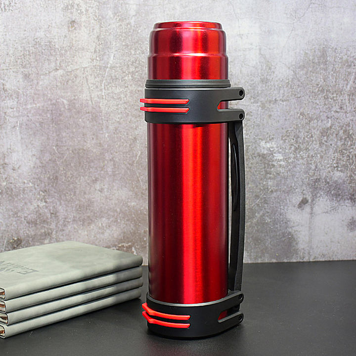 Customized 1500ml Double wall Thermos Bottle outdoor travel camping sport Stainless steel vacuum flasks with handle Custom Manufacturing