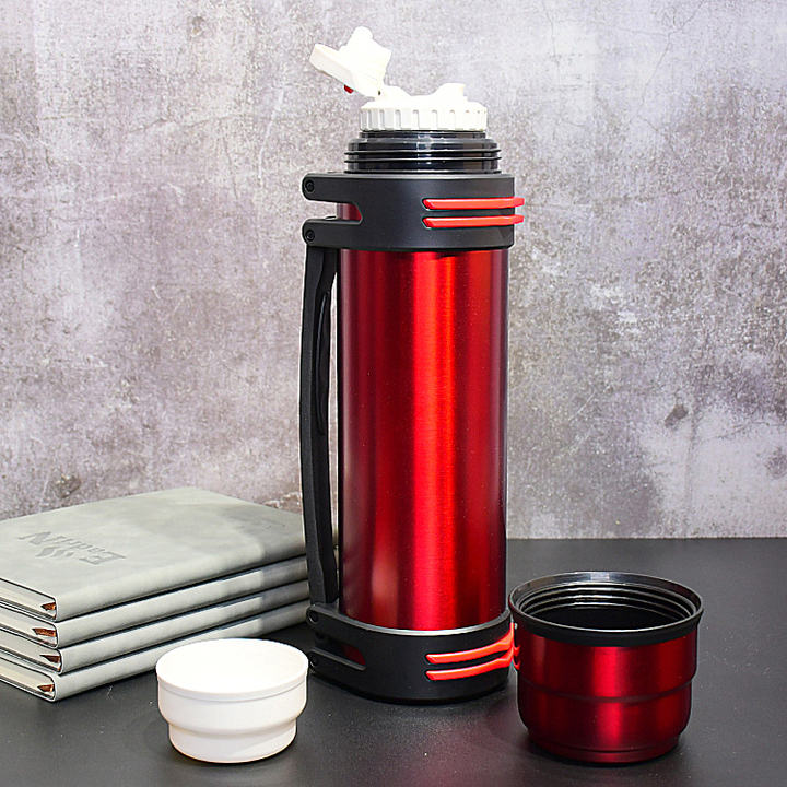 Customized 1500ml Double wall Thermos Bottle outdoor travel camping sport Stainless steel vacuum flasks with handle Custom Manufacturing