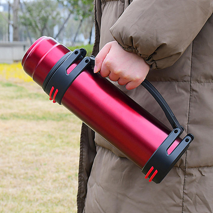 Customized 1500ml Double wall Thermos Bottle outdoor travel camping sport Stainless steel vacuum flasks with handle Custom Manufacturing