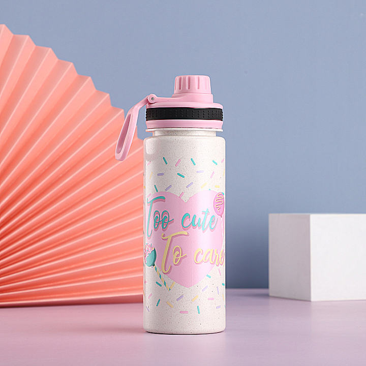 Customized BPA Free Eco-friendly beverage bottle Wheat Straw Rice Husk Fiber water bottle with leakproof twist off lid China Factory Supply Trade