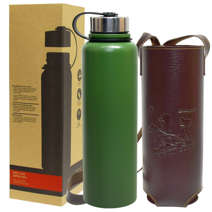 Customized OEM/ODM 1100ml Double Wall Stainless Steel Vacuum Insulated Water Bottle Thermal Flasks  with sleeve and tea infuser Industrial Supplier