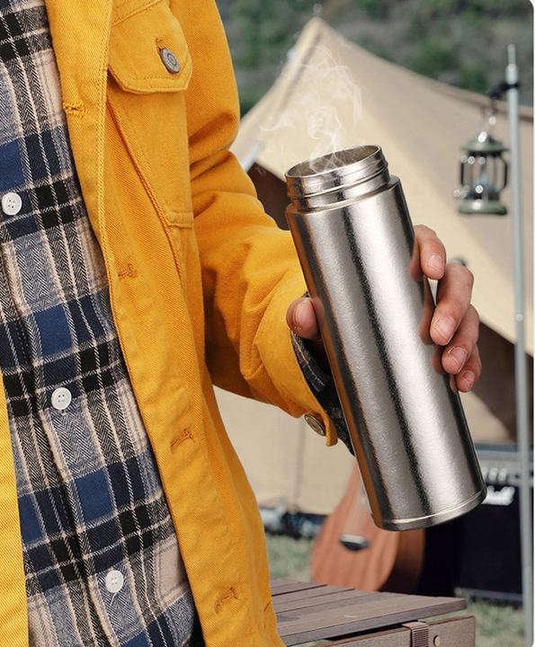 Direct Drinking Unisex 450ml Titanium Insulated Infuser Water Bottle Double Wall Business Vacuum Flask