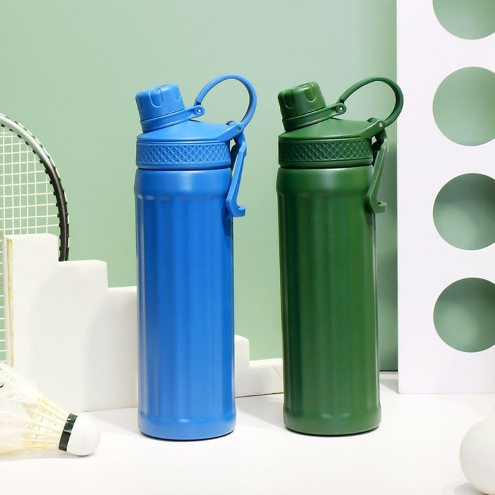 Double wall 17oz/500ml custom color and logo 18/8 Stainless Steel Vacuum Flask with spout lid and portable handle Custom Manufacturing Network