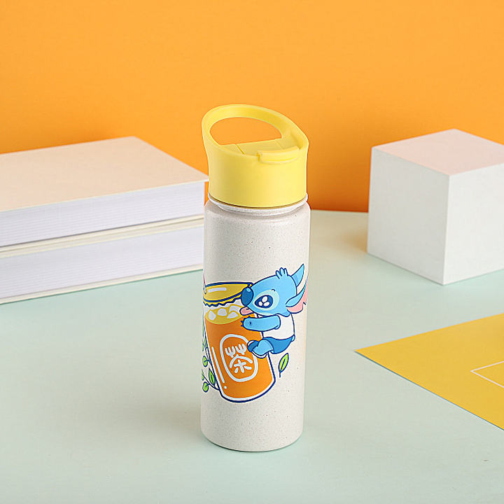 Drinking Bottle 24oz Bioplastic Wheat Straw Rice Husk Fiber Water Bottle New Product 2024 Custom Wide Mouth Eco-friendly Sport China Exporter