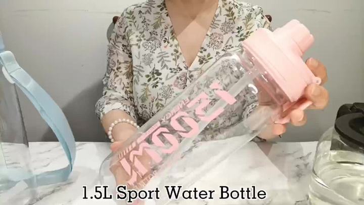 Eco Health 50oz (1500ml) Portable Gym Kettle Wide-Mouth Sport Water Bottle with 5L Capacity Marker Plastic Lid Fitness Camping Factory Wholesale Export
