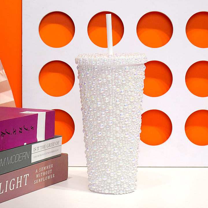 Eco-friendly Business Gifts  Festivals Luxury Glitter Plastic Studs Straw tumbler with Bling Rhinestone FDA Certified Unisex Direct Supplier Pricing Custom Solutions