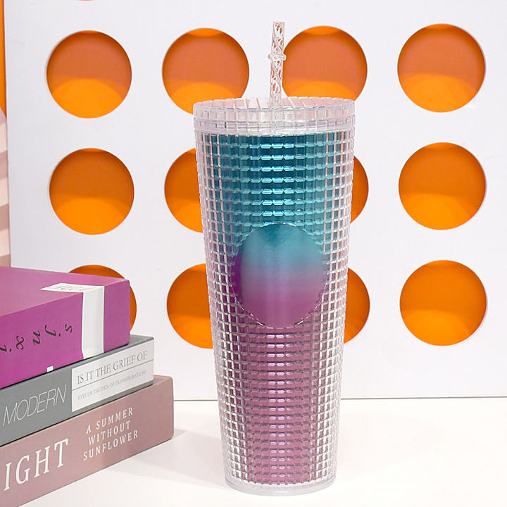 Eco-friendly Business Gifts  Festivals Luxury Glitter Plastic Studs Straw tumbler with Bling Rhinestone FDA Certified Unisex Direct Supplier Pricing Custom Solutions