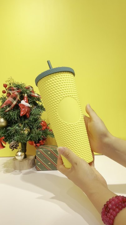 Eco friendly products 2024 durian cups coffee gradient color 710ml/24oz double wall matte studded tumbler wholesale bulk China Supplier