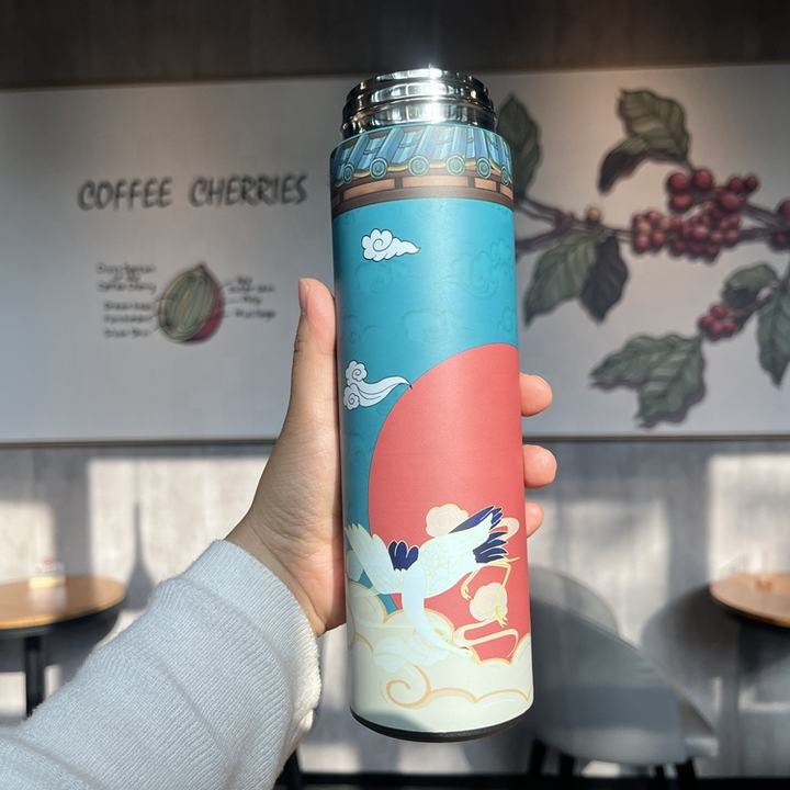 FACTORY OEM/ODM temperature display thermal vacuum flasks thermos cup stainless steel led smart water bottle with tea infuser Wholesale Trade Supplier