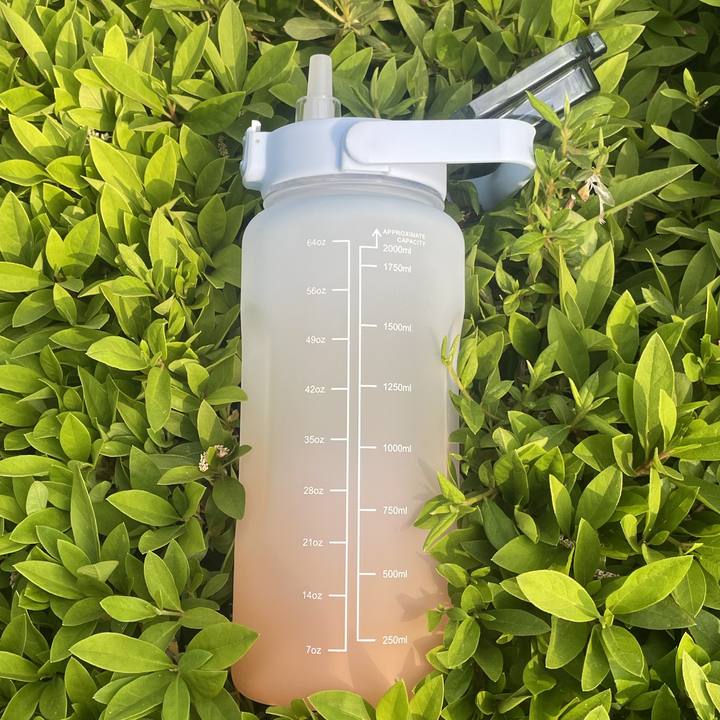 Factory 64OZ/2L Eco-friendly and durable fitness drinkware bpa free Plastic sport motivational water bottles wholesale Rapid Production Solutions Wholesale