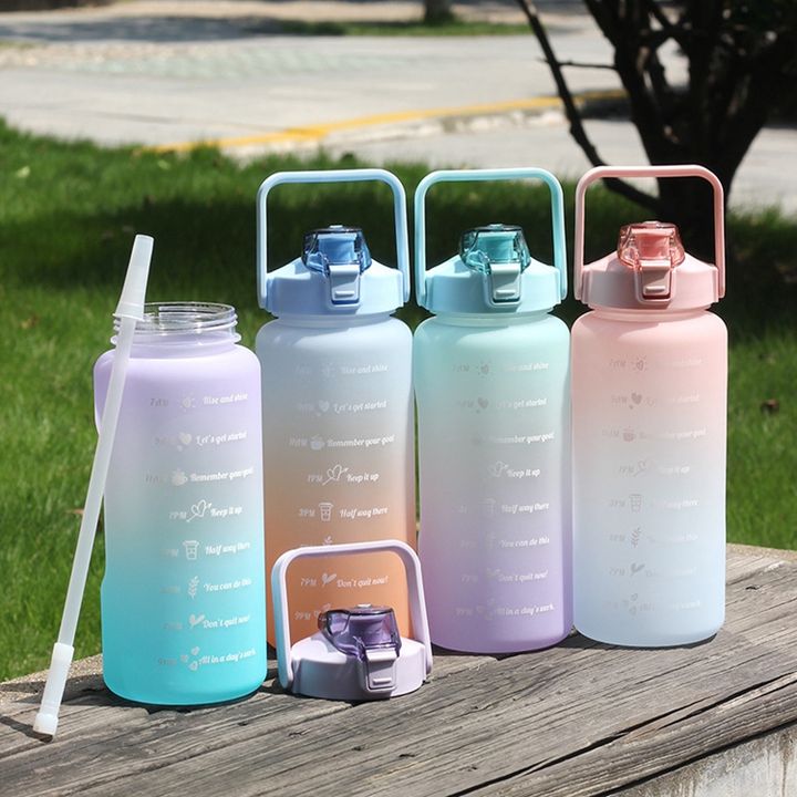 Factory 64OZ/2L Eco-friendly and durable fitness drinkware bpa free Plastic sport motivational water bottles wholesale Rapid Production Solutions Wholesale