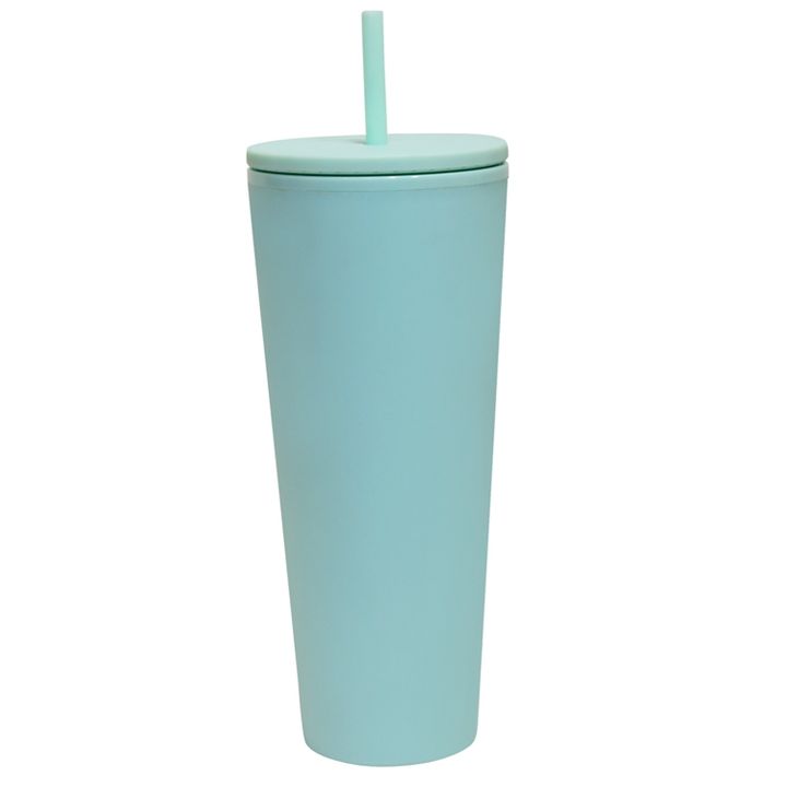 Factory Direct Reusable Eco Friendly customizable Wide Mouth bpa free 26oz matte double wall plastic cup leakproof Screw lid Large Order Wholesale