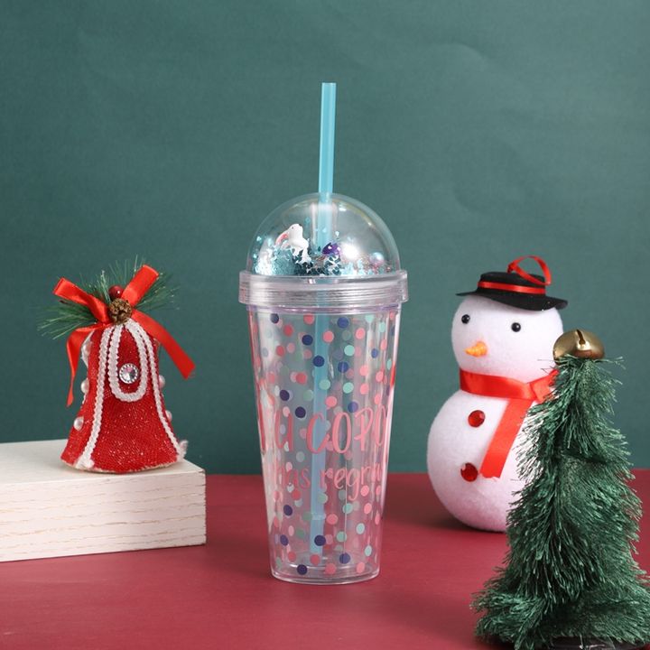 Factory Multi color 400ml bpa free custom Gift cup travel cup double insulated plastic cups with straw and twinkling rabbit lid Manufacturing Solutions Chain