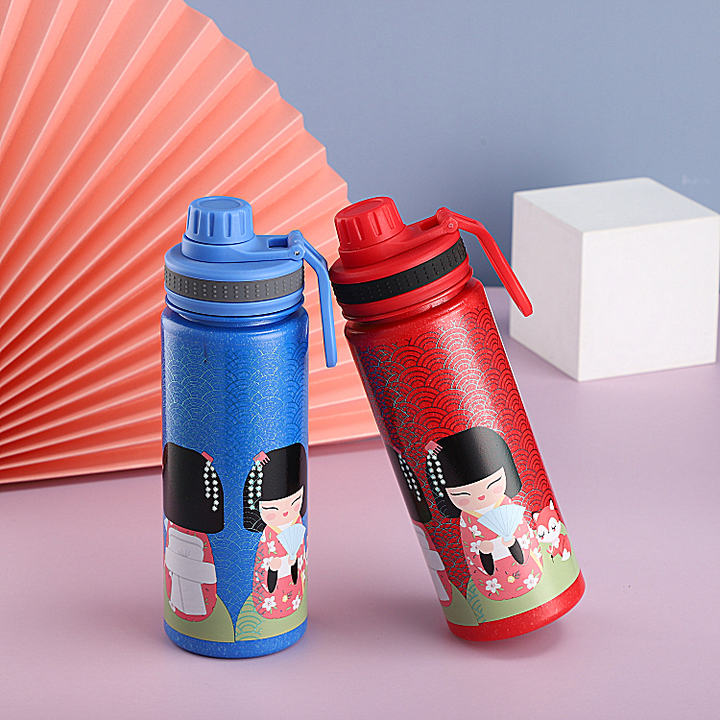 Factory OEM 700ml Eco-friendly portable durable handle Wheat Straw Rice Husk Fiber sport water bottle with leakproof lid Private Label Manufacturing Innovation