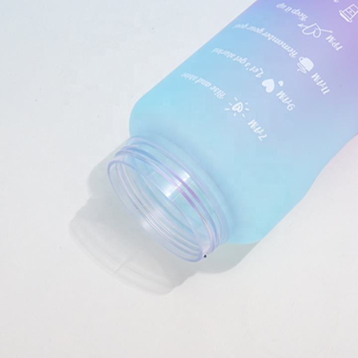 Factory Wholesale 64OZ/2000ml  bpa free Customize travel Plastic motivational sport water bottles with straw and time marker OEM Manufacturer