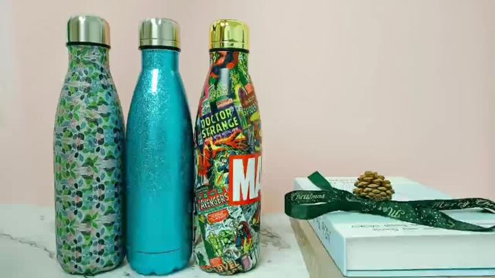 Factory Wholesale price 500ml single-deck  Customizable Stainless Steel cola shape sport Water bottles with leakproof lid Overseas Manufacturing Manufacturer