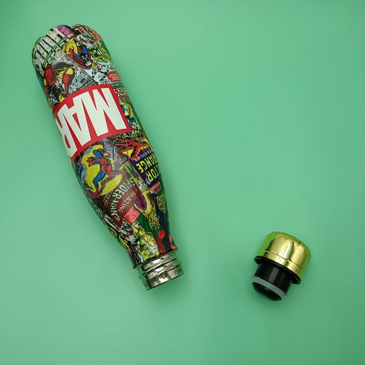 Factory Wholesale price 500ml single-deck  Customizable Stainless Steel cola shape sport Water bottles with leakproof lid Overseas Manufacturing Manufacturer