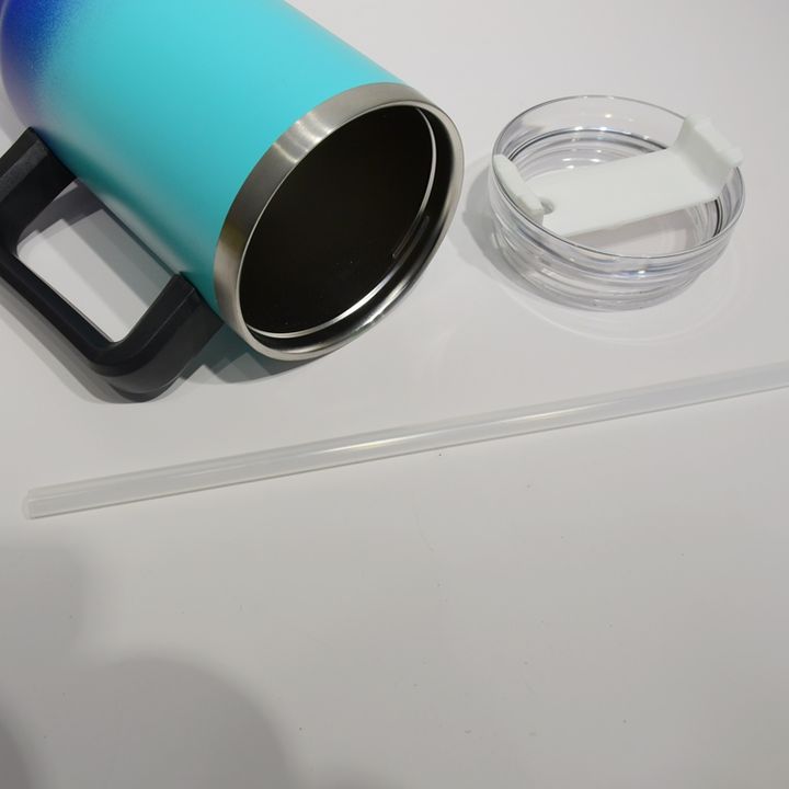 Factory customizable 8/18 stainless steel coffee travel thermos mug cup sport car cup 40oz with straw cover Made in China Factory Manufacturer