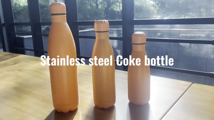 Factory customizable Eco Friendly Powder Coating Vacuum Double Wall Stainless Steel Cola Shape Rubber Coated Water Bottle Low-Cost Manufacturing Hub