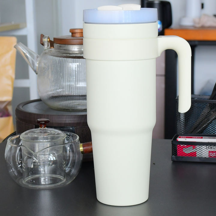 Factory customizable SS304 stainless steel vacuum water coffee travel thermos mug cup tumbler 40oz with handle logo Discount Factory