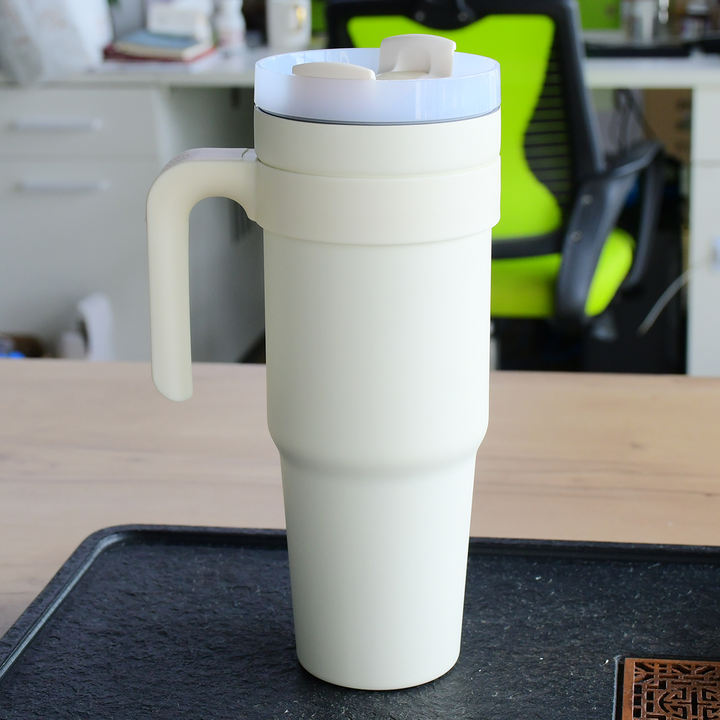 Factory customizable SS304 stainless steel vacuum water coffee travel thermos mug cup tumbler 40oz with handle logo Discount Factory