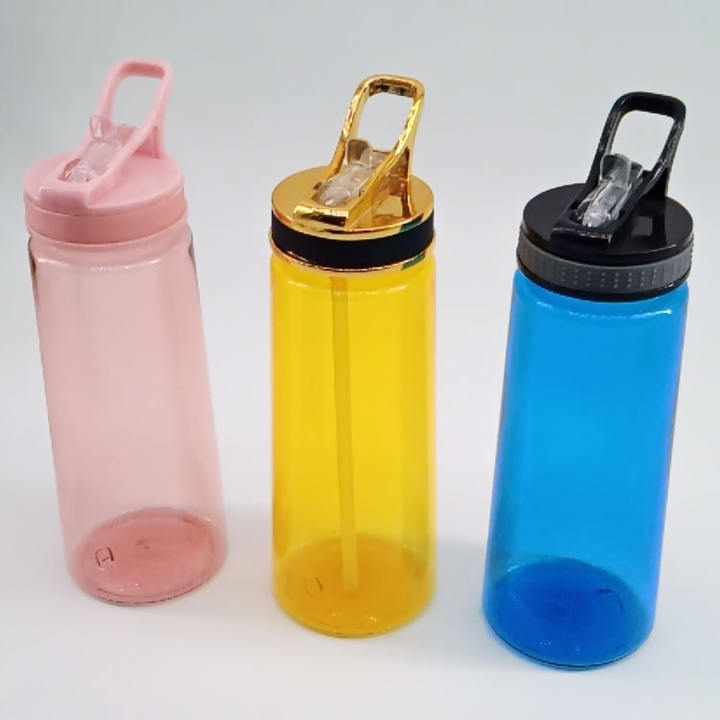Factory wholesale eco friendly bpa free custom logo students plastic sport water bottle with straw lid Wholesale Supplier